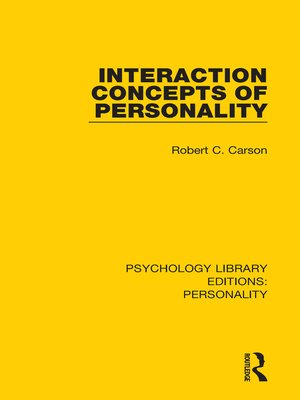 cover image of Interaction Concepts of Personality